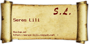 Seres Lili névjegykártya